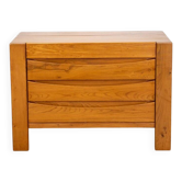 Chest of drawers in elm by Maison Regain, 1980s