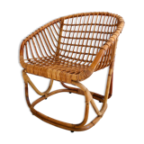 Rattan armchair by Tito Agnoli for Pierantonio Bonacina, Italy 1958
