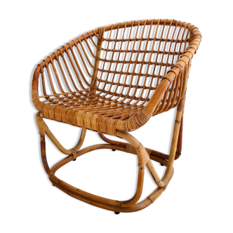 Fauteuil en rotin de Tito Agnoli pour Pierantonio Bonacina, Italie 1958