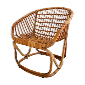 Rattan armchair by Tito Agnoli for Pierantonio Bonacina, Italy 1958