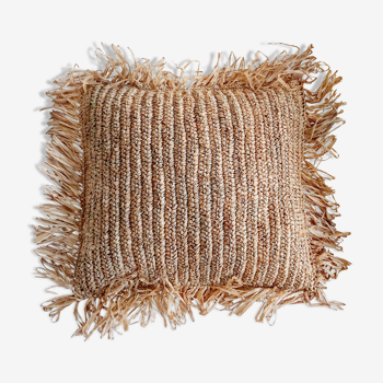 Cushion in raffia, 40x40