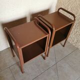 Pair of boarding school bedside tables