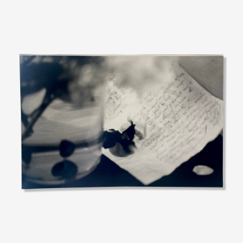 Photo argentique , lettre d’amour signée au dos , datée 95
