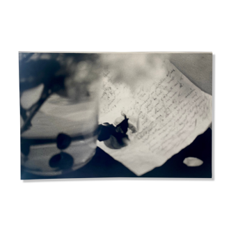 Silver photo, love letter signed on the back, dated 95