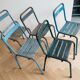 Set of 15 vintage industrial metal chairs from the 1950s.