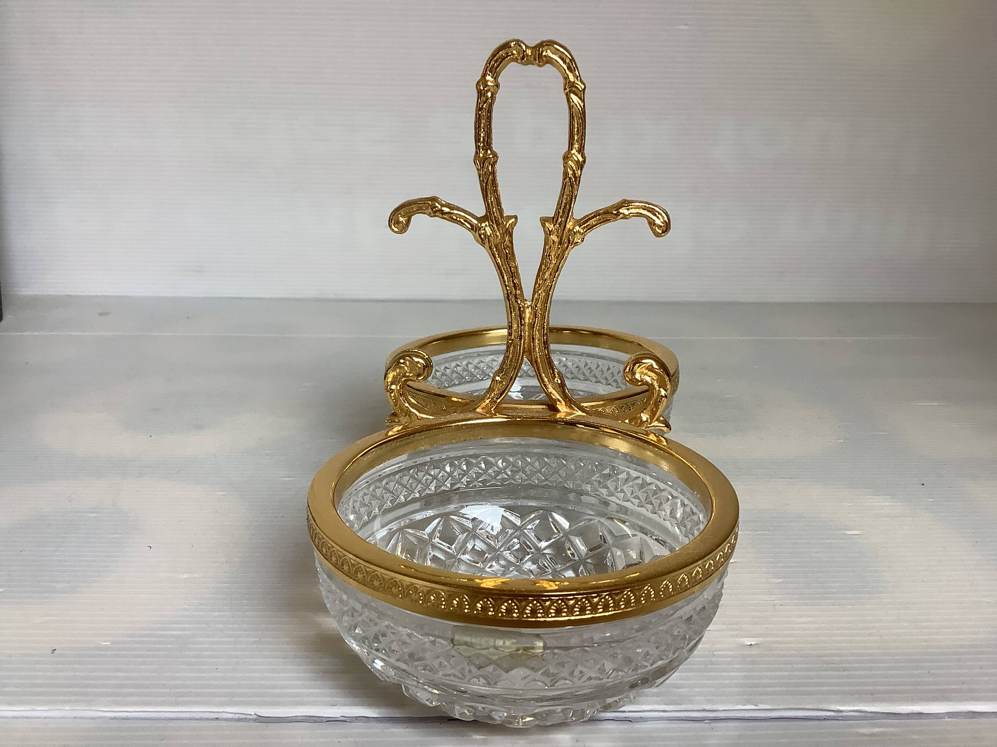Double bowl servant in crystal Stella Genuine Lead Crystal