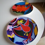 2 presentation plates Corneille, Dutch artist