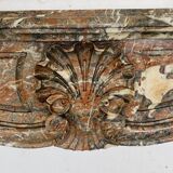 Louis XV style fireplace in red breche marble 19th century