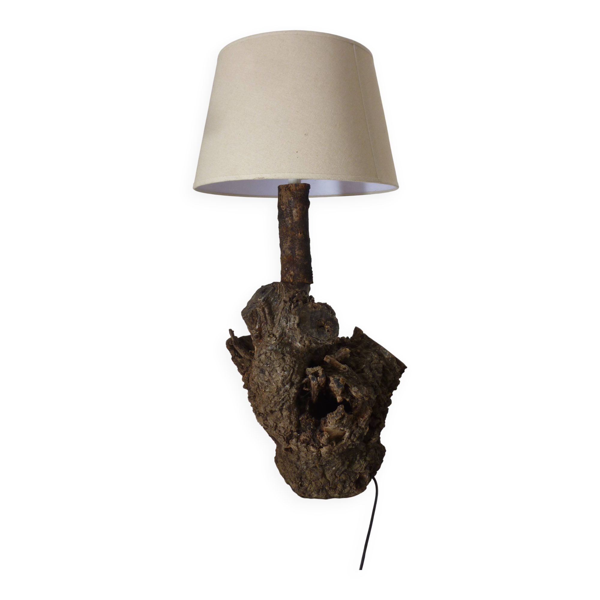 Brutalist turned wood lamp