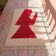 Handmade pure wool Berber rug in red and white, 150/250 cm.