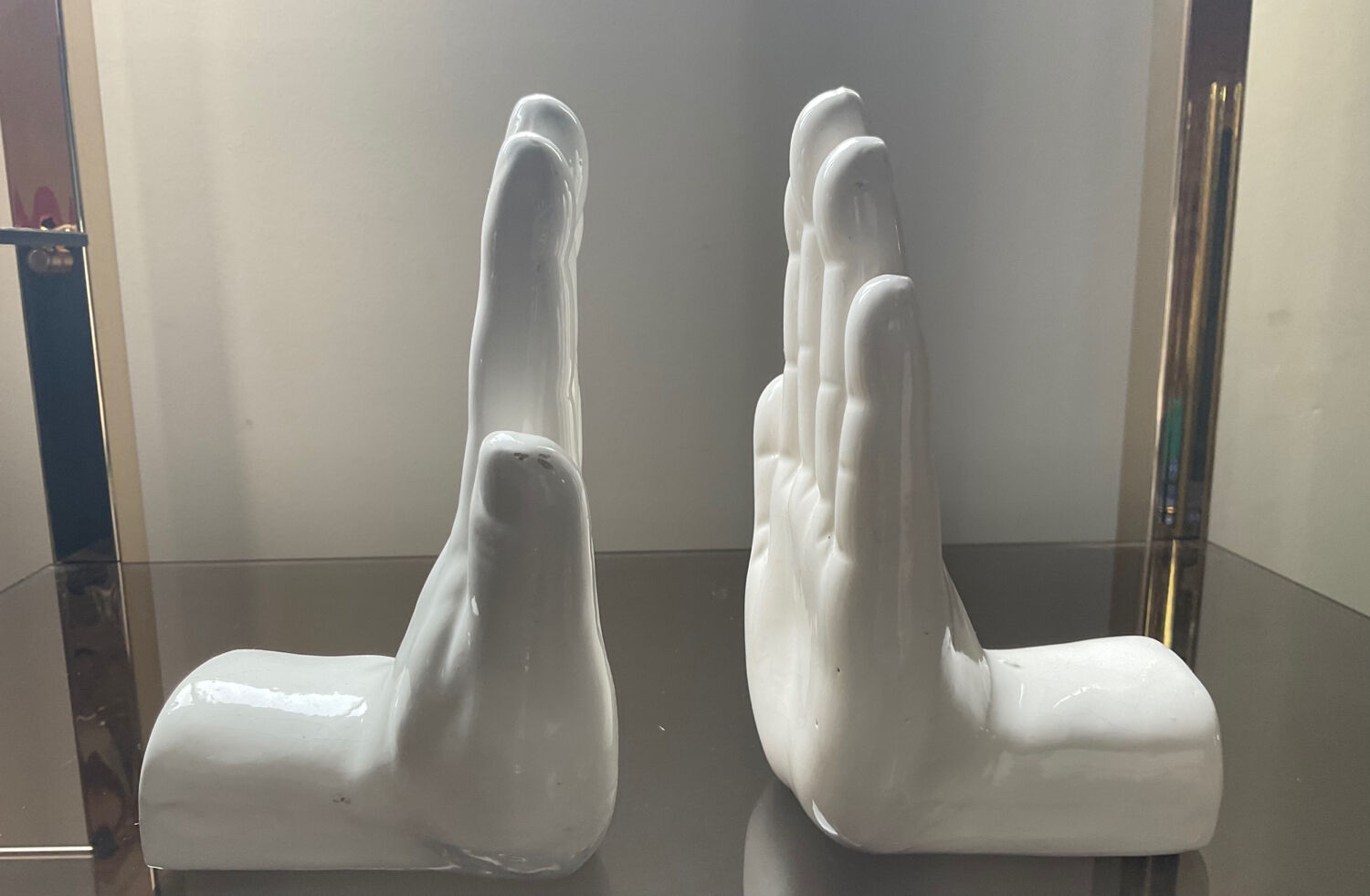 Pair of vintage ceramic hand bookends