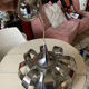 Suspension chrome metal flower