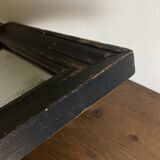 19th century blackened mirror with pitted glass 34cm x 40cm