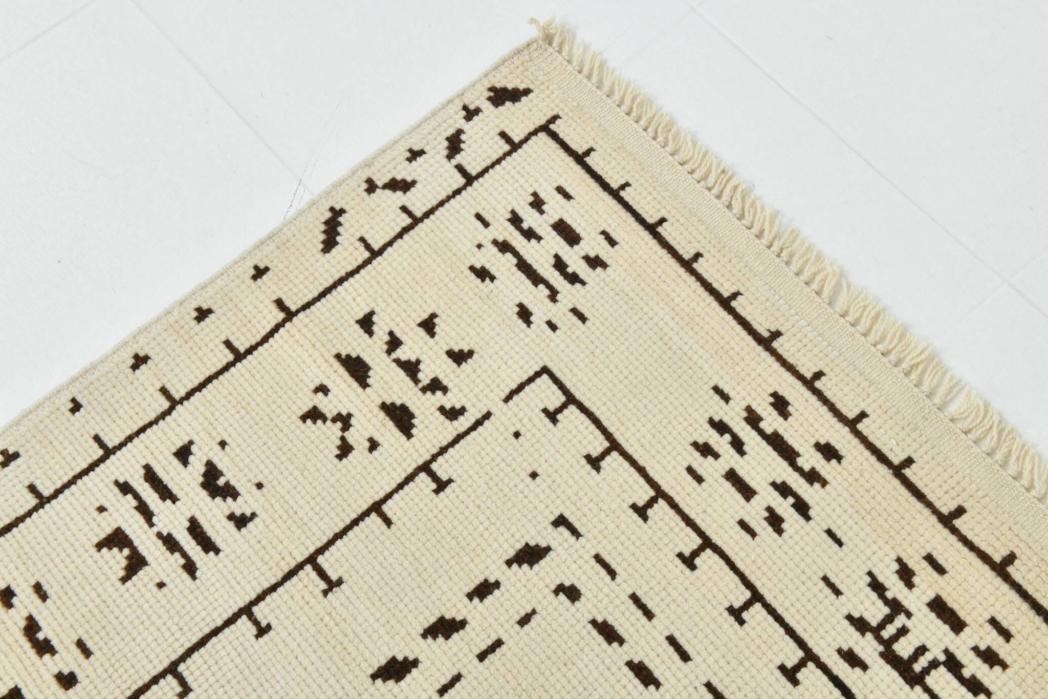 8x10 Beige & Dark Brown Modern Oushak Rug, 232x303Cm