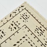 8x10 Beige & Dark Brown Modern Oushak Rug, 232x303Cm