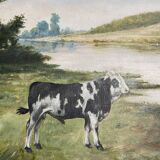 Cow by a River – French School, late 19th century