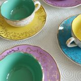 Set of 9 Digoin sarreguemines cups