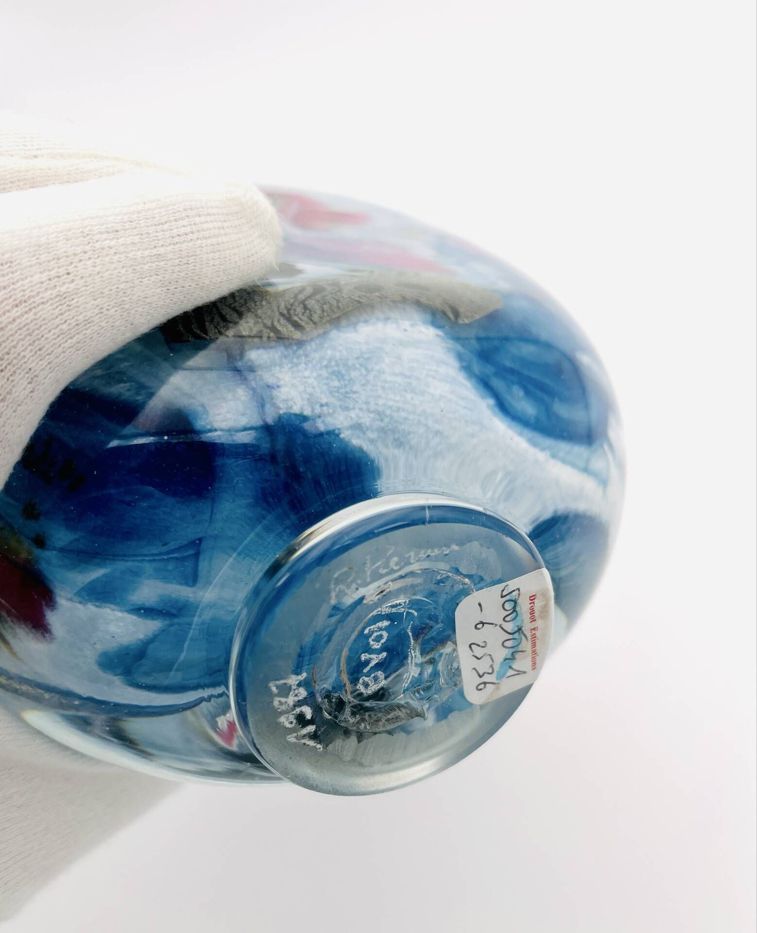 Vase Robert Pierini Studio Glass 1987 - 2.7kg - Signed - Drouot
