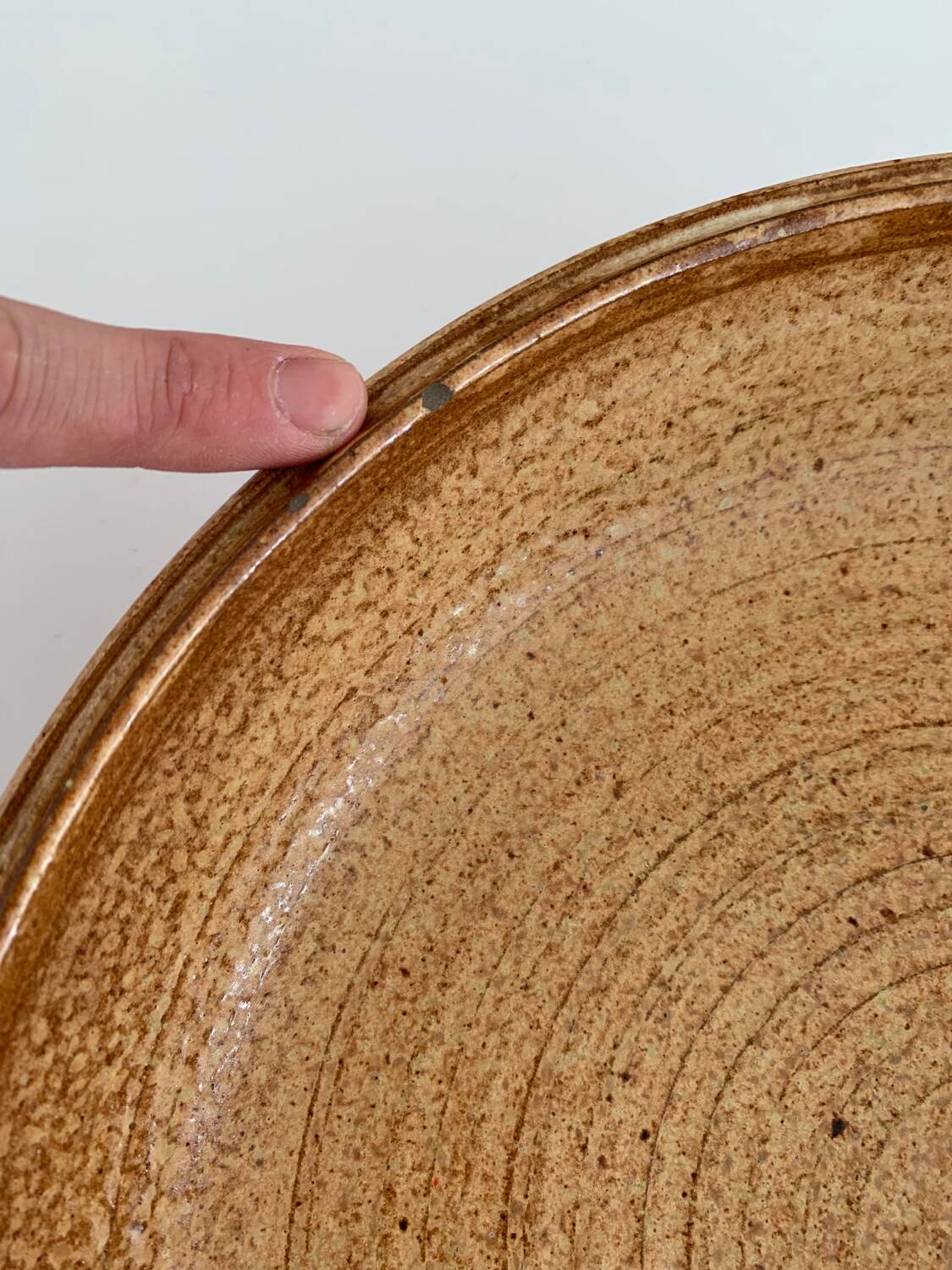 Large signed stoneware bowl.