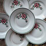 Ensemble de 6 Anciennes Assiettes à dessert  HBCM, modèle Simone