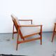 Vintage Thonet teak armchair, retro 1960s–70s style.