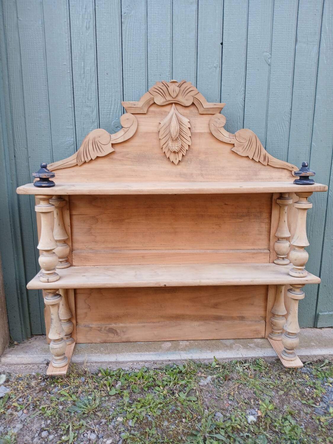 Antique carved wooden shelf