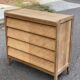 Commode scandinave 4 tiroirs rénovée en bois brut 1940