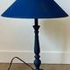 Pair of classic navy blue wooden lamps 57x25 very beautiful
