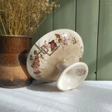 Ironstone compote E. Bourgeois Grand Dépôt Birds