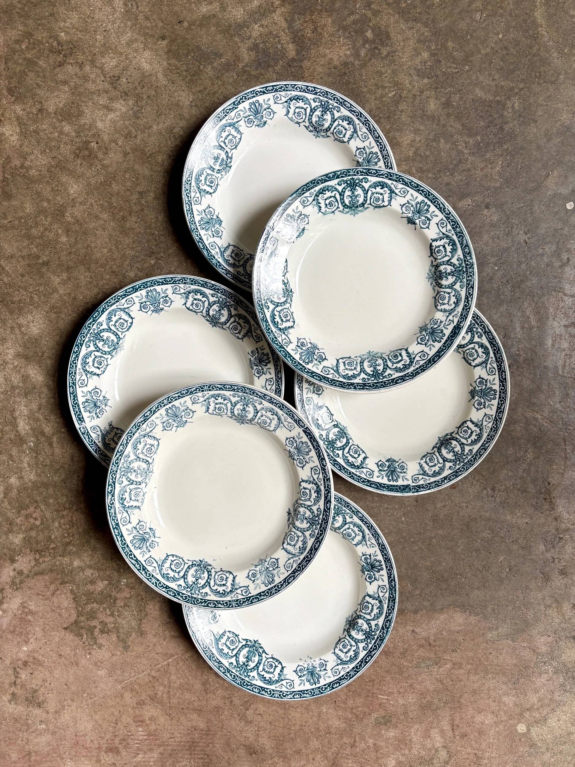 6 deep plates Léon Graves in earthenware, "Marie-Louise" service