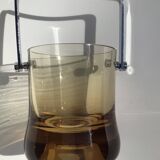 Seau à glaçons verre soufflé ambre 70’s