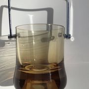 Seau à glaçons verre soufflé ambre 70’s