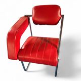 2 chaises en cuir rouge par Eileen Gray pour Alivar