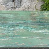 Indian coffee table in green lacquered teak