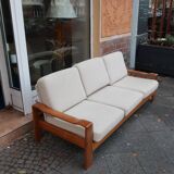 Scandinavian sofa in oak and wool from the 60s