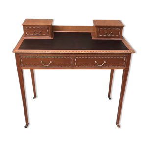 bureau bois et cuir
