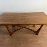 Vintage wooden coffee table – sculptural base