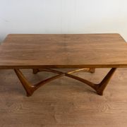Vintage wooden coffee table – sculptural base