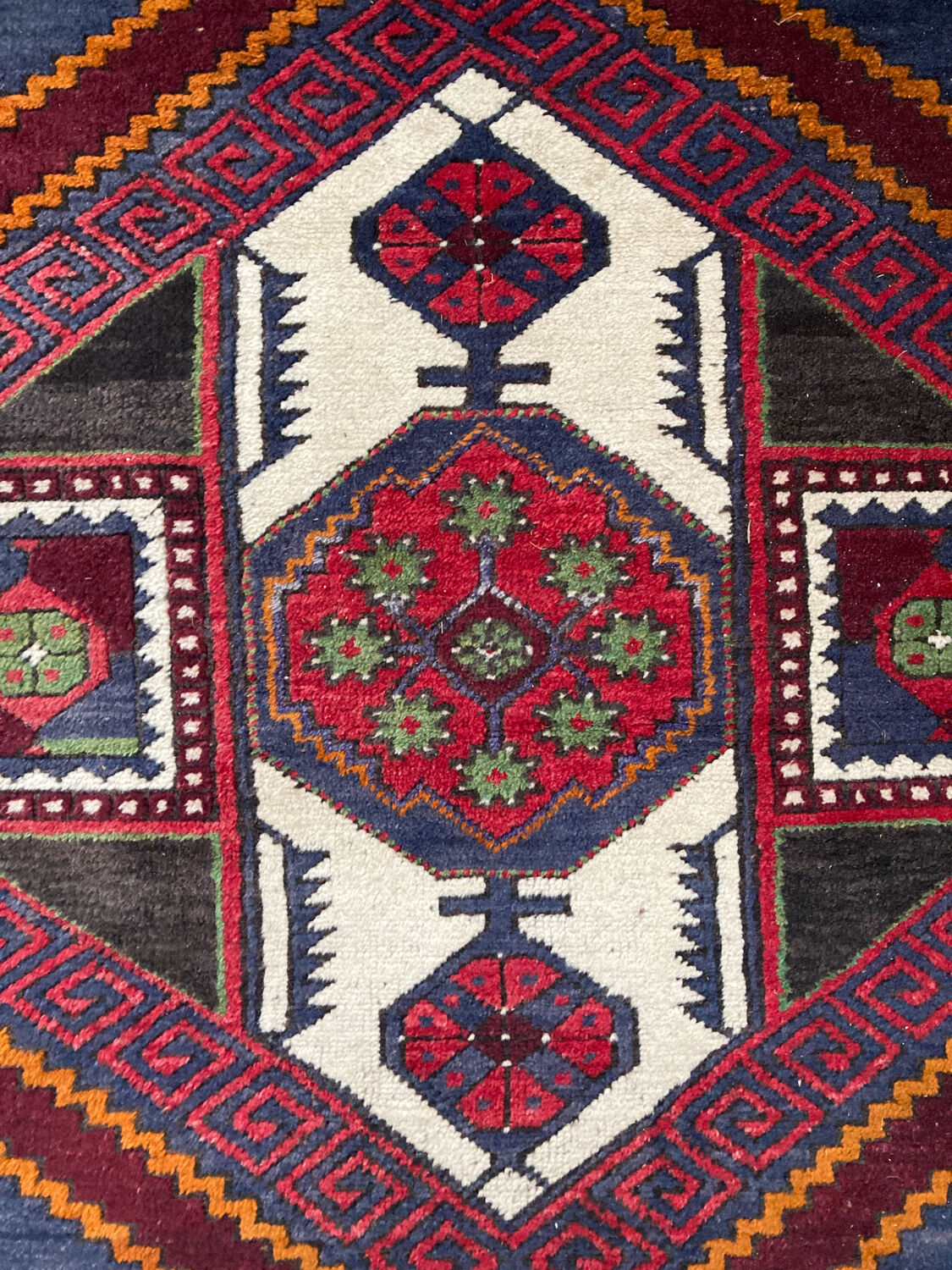 Antique carpet in caucasian wool - anatomy - turkish - kazak - large - geometric patterns / persian