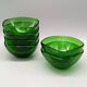 6 Vereco emerald green dessert bowls, vintage France