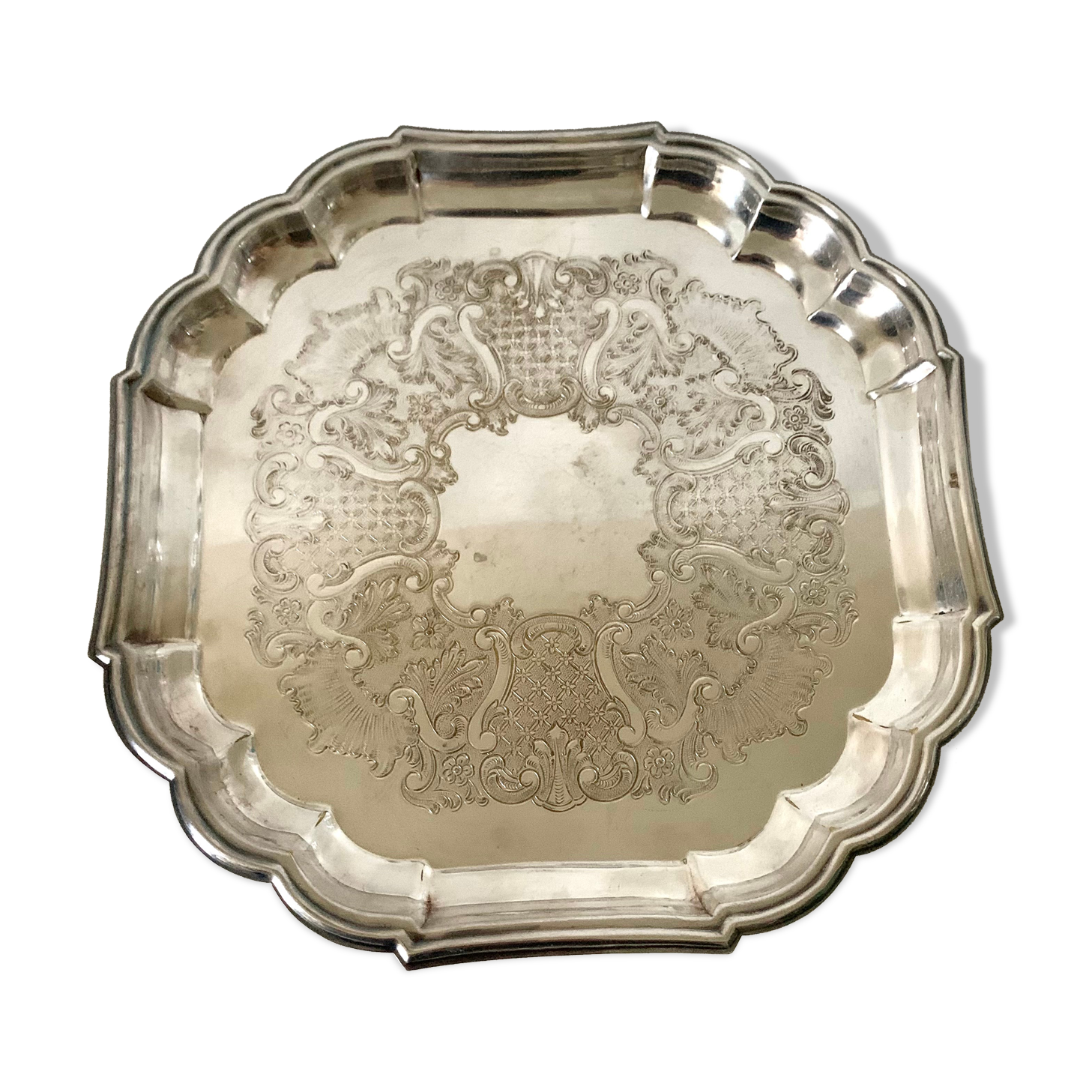 Silver metal tray
