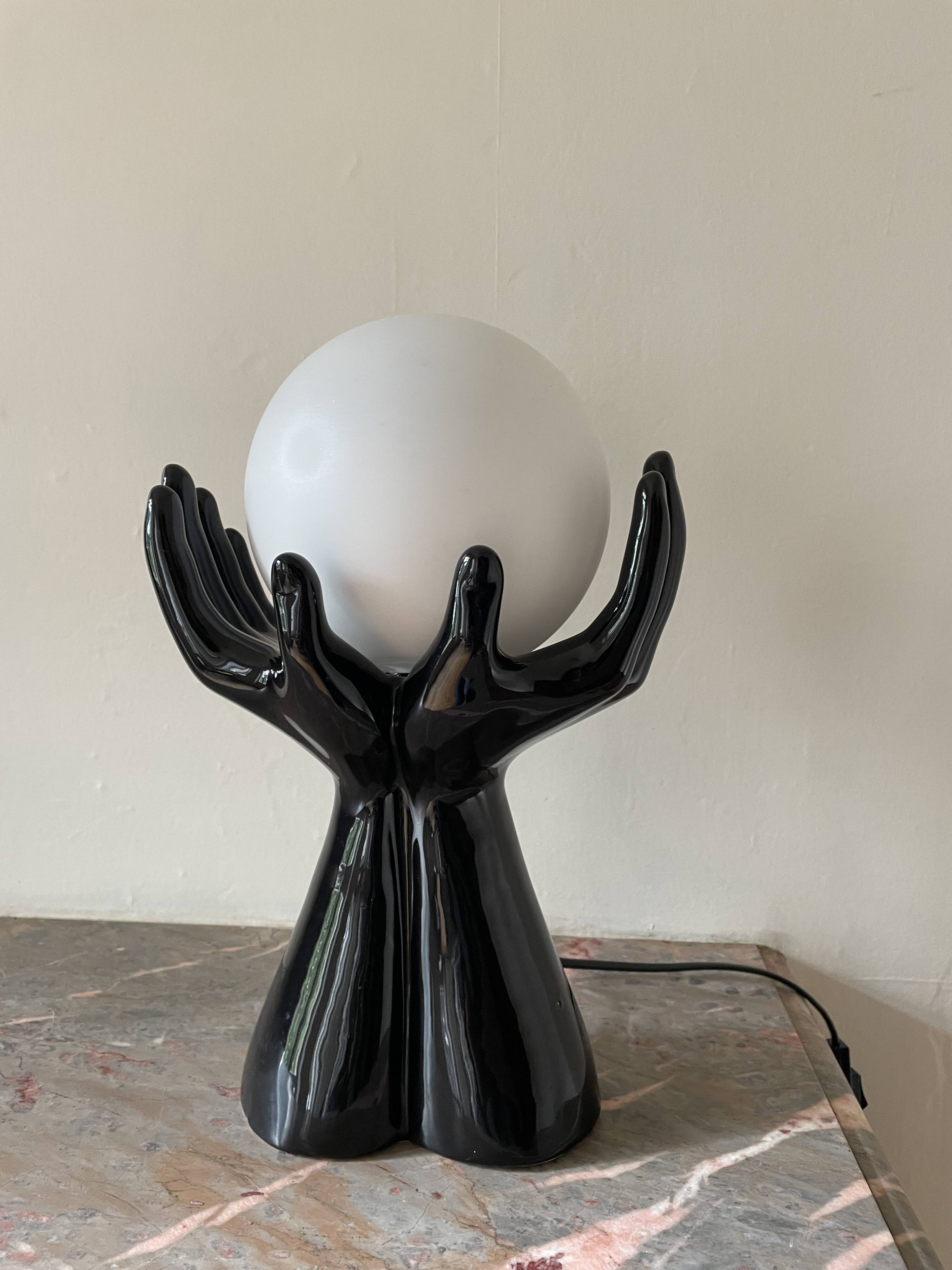 Handmade ceramic lamp, 1970