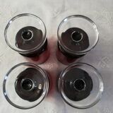 Set of 4 red-coloured wine glasses