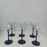 6 vintage cocktail glasses, 1980