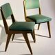 Pair of vintage chairs Maurice Pré - Oak and skaï