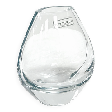 Hand-formed glass vase, minimalist design, Formano Germany, 1980s.