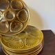 Set of 7 vintage khaki oyster plates