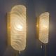 Pair of brass and glass wall lights by Fischer Leuchten, 1960s