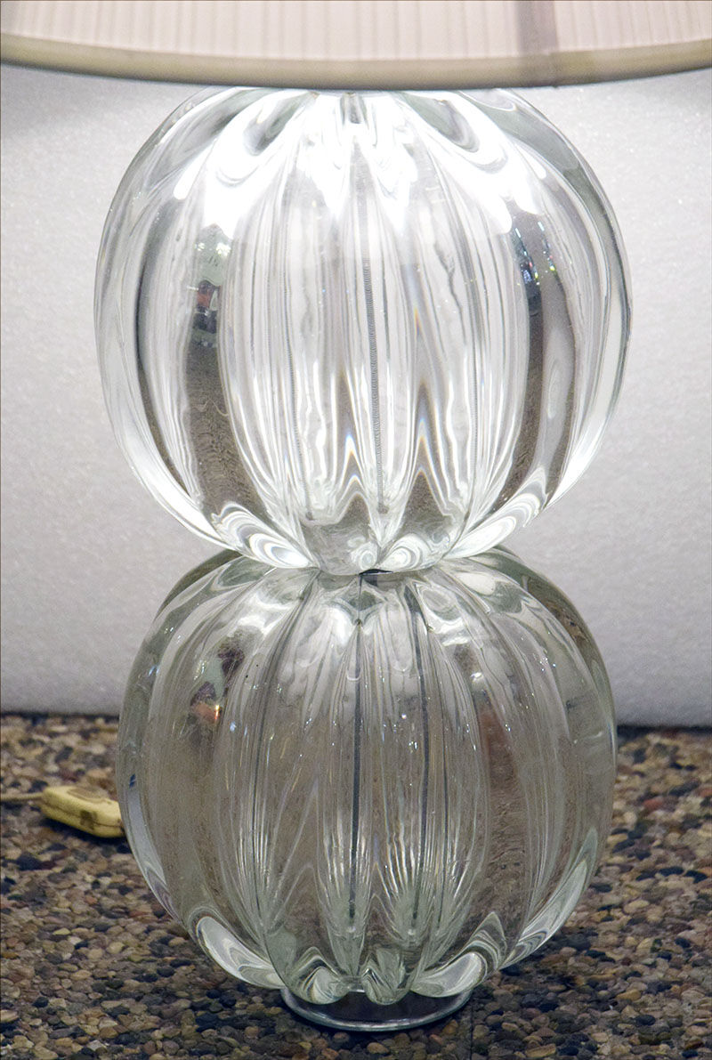 Lampe de table en verre soufflé de Murano, années 1970