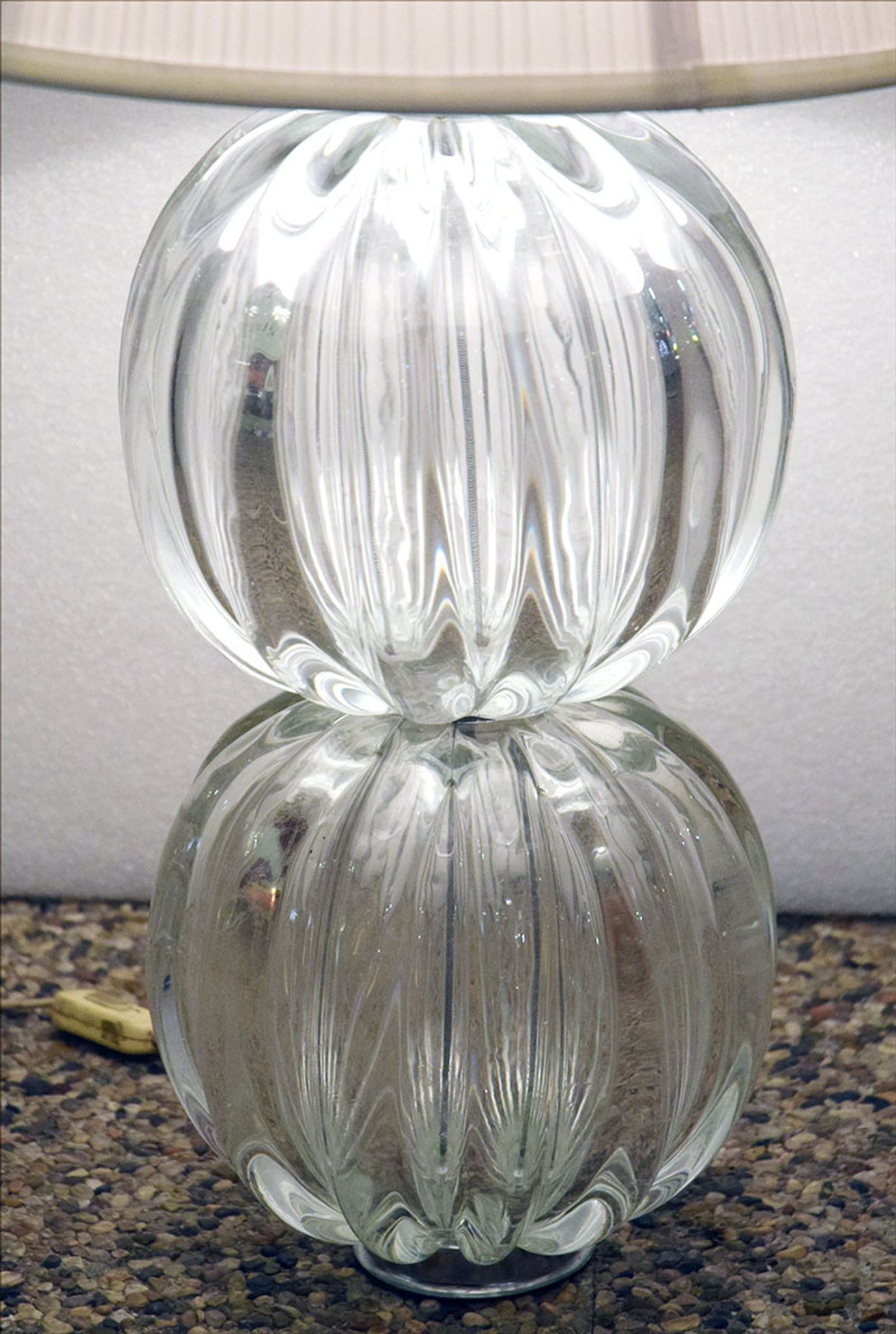 Lampe de table en verre soufflé de Murano, années 1970